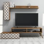Hanah Home Mueble de TV Planet Nogal y Blanco